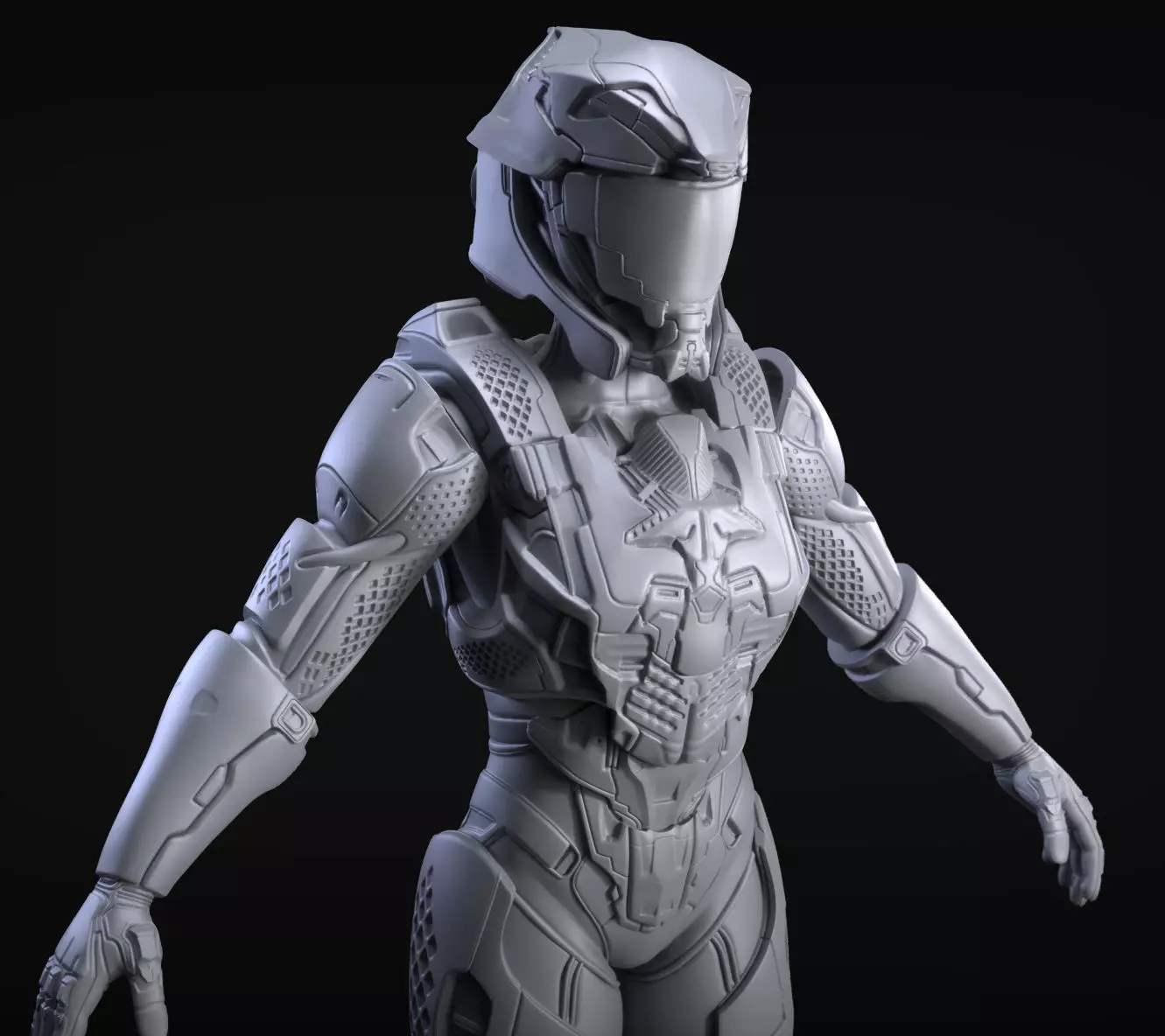Sci-Fi Armor 10 Sculpt 3D model_0