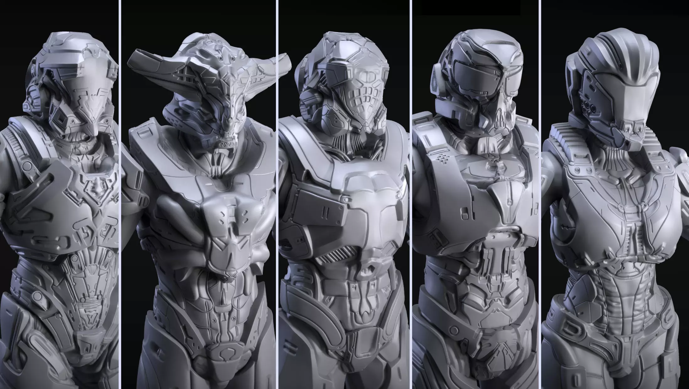 Sci-Fi Armors Sculpt Bundle 1 3D model_0