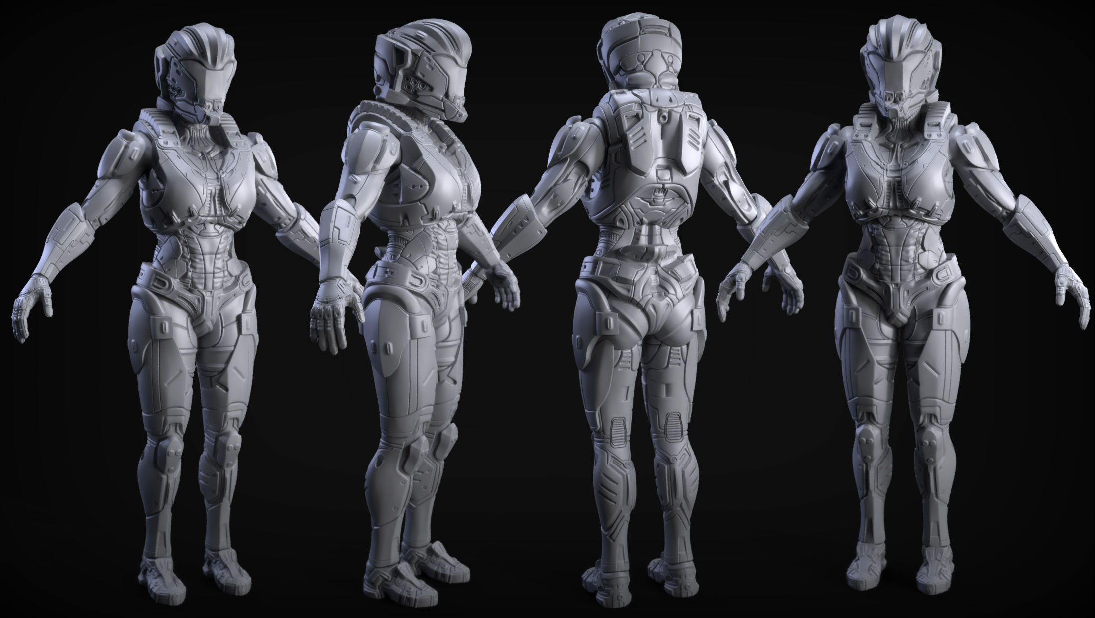 Sci-Fi Armors Sculpt Bundle 1 3D model_37