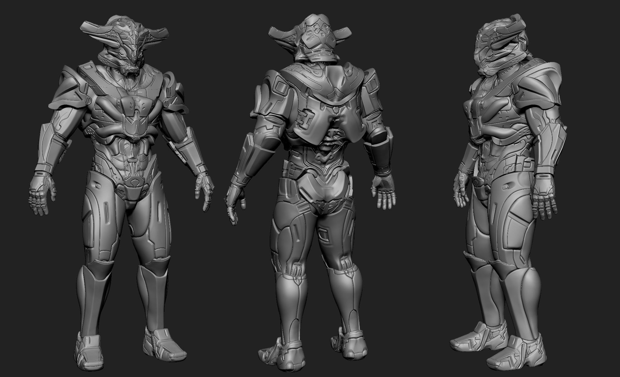 Sci-Fi Armors Sculpt Bundle 1 3D model_16