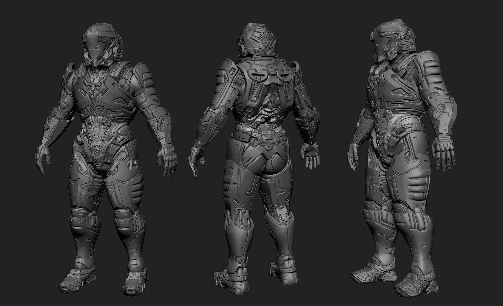 Sci-Fi Armors Sculpt Bundle 1 3D model_8