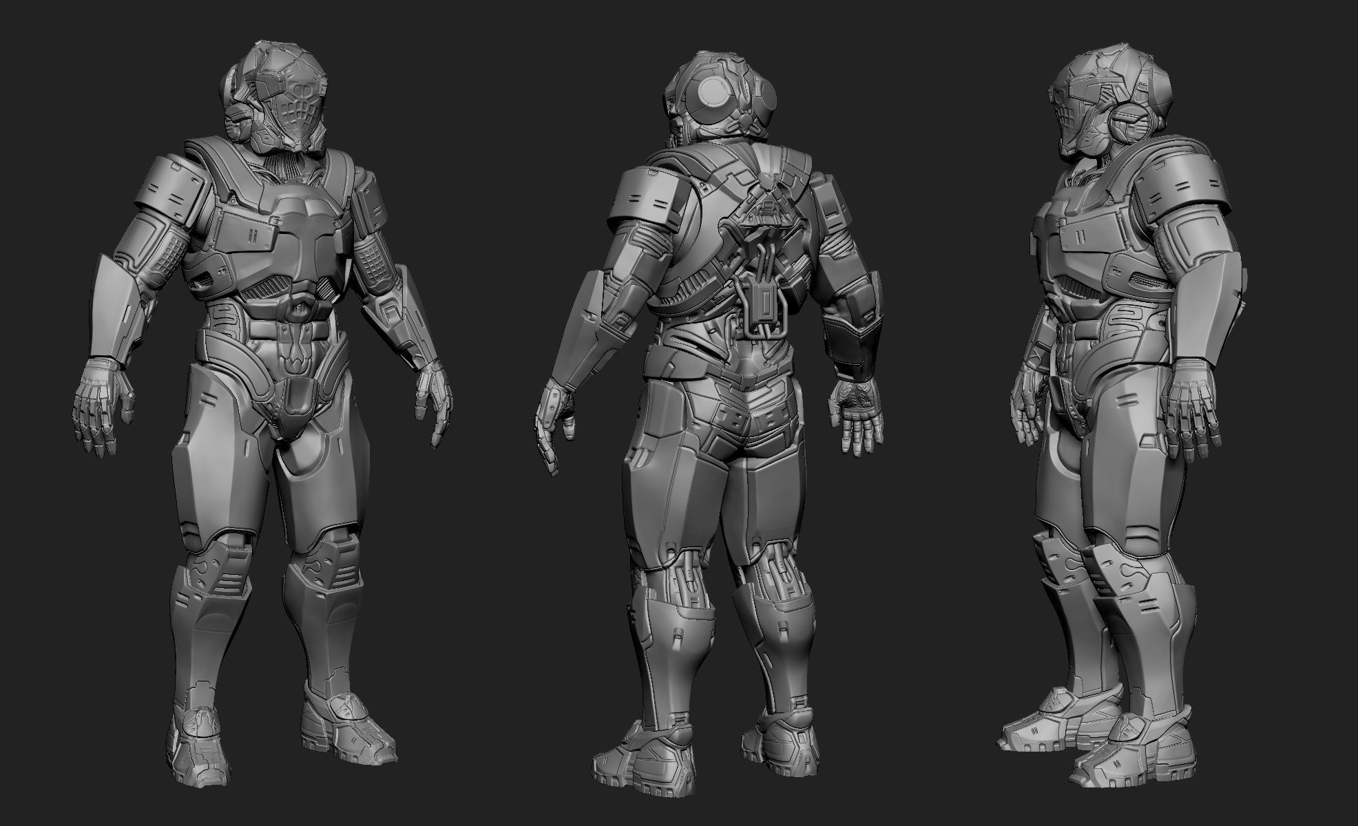 Sci-Fi Armors Sculpt Bundle 1 3D model_23