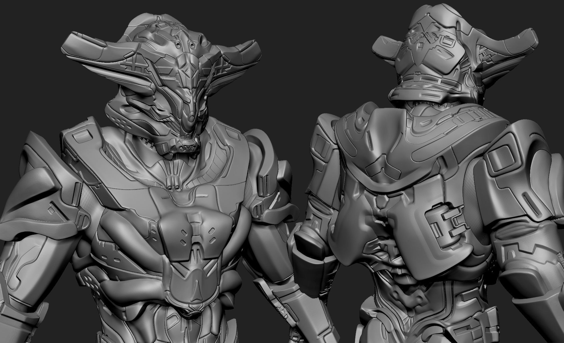 Sci-Fi Armors Sculpt Bundle 1 3D model_17