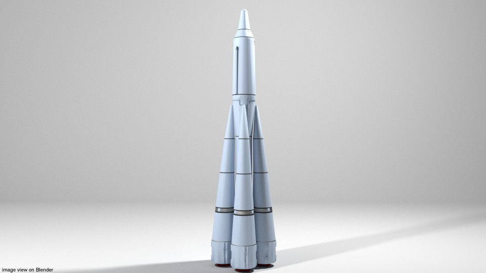 Rocket Missile - R-7 Semyorka 3D model_1