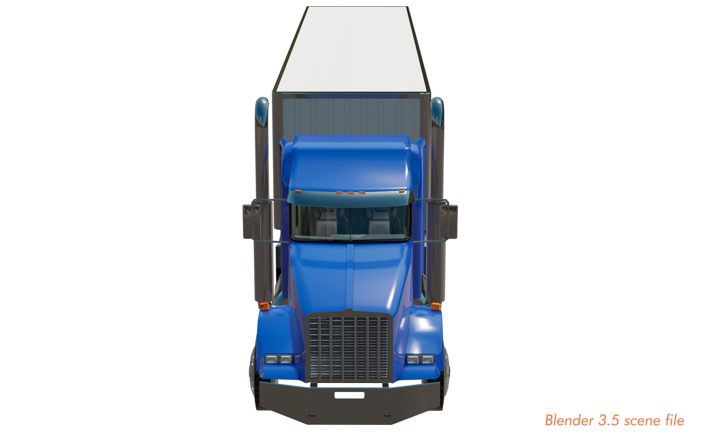 semi truck heavy duty american design low poly Low-poly 3D model_1
