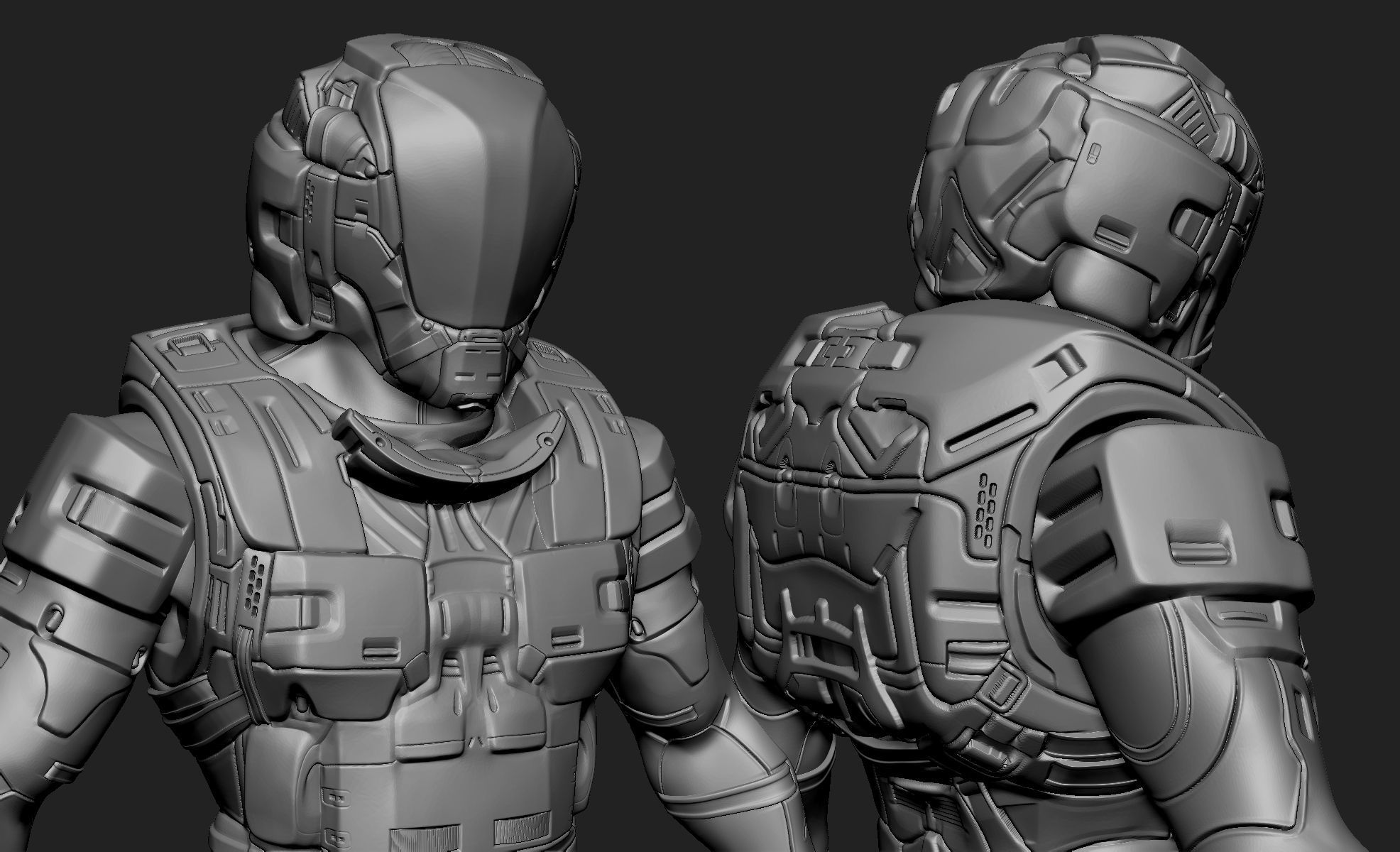 Sci-Fi Armors Sculpt Bundle 2 3D model_6