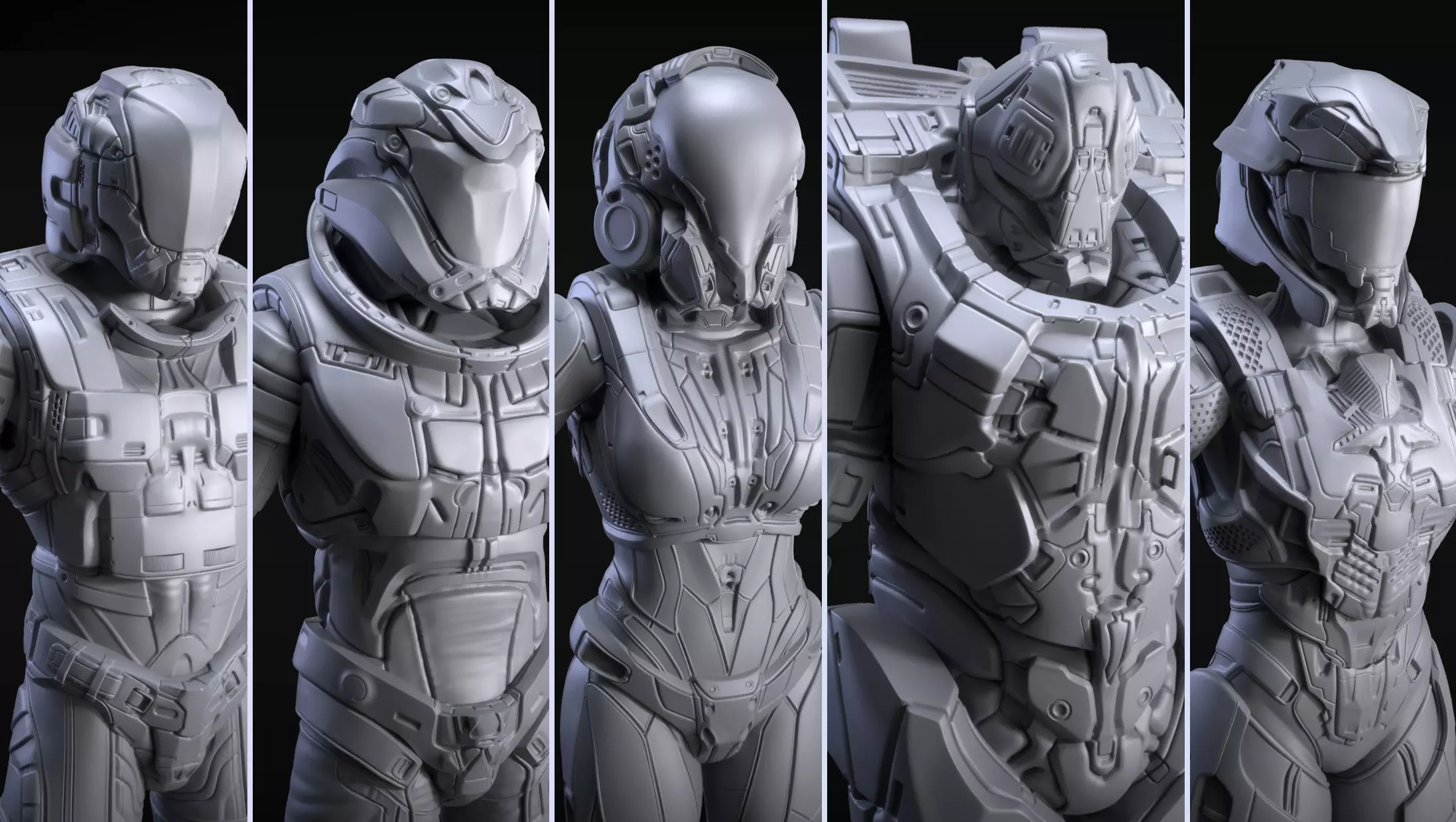Sci-Fi Armors Sculpt Bundle 2 3D model_0