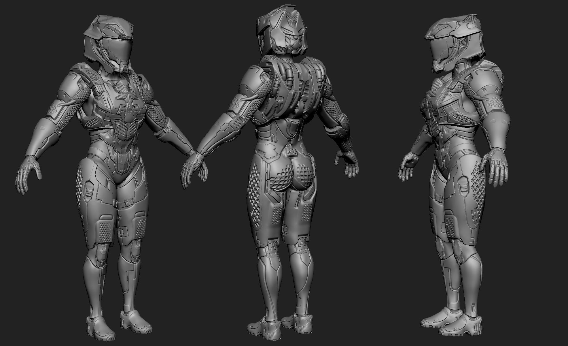 Sci-Fi Armors Sculpt Bundle 2 3D model_38