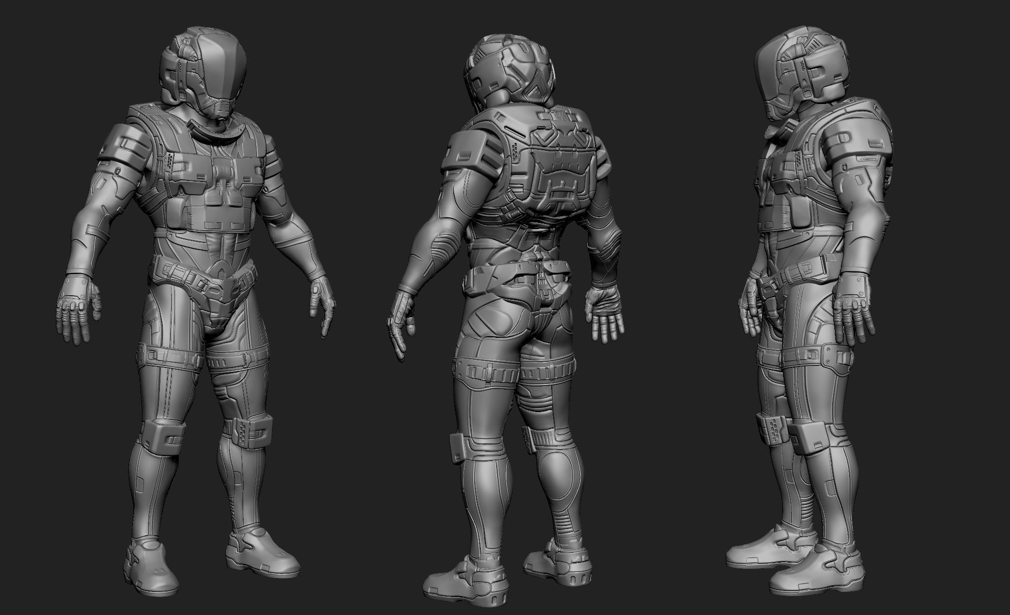 Sci-Fi Armors Sculpt Bundle 2 3D model_5