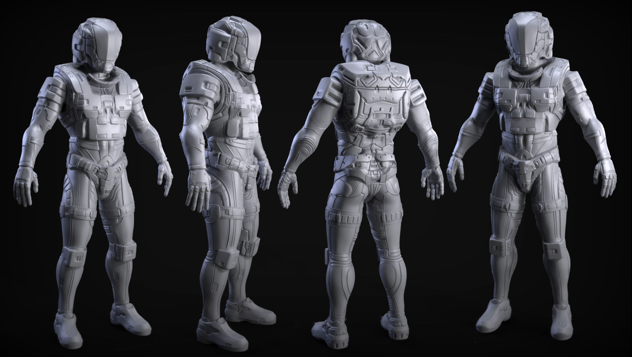 Sci-Fi Armors Sculpt Bundle 2 3D model_4