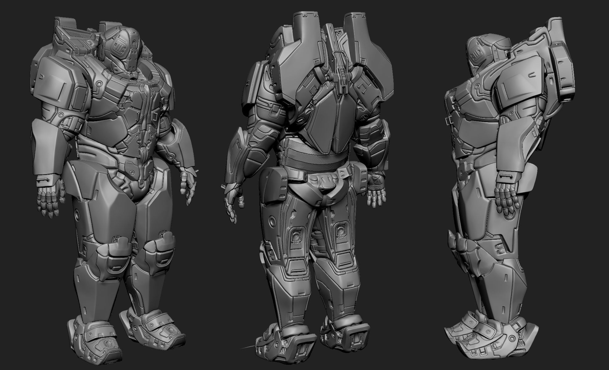 Sci-Fi Armors Sculpt Bundle 2 3D model_31