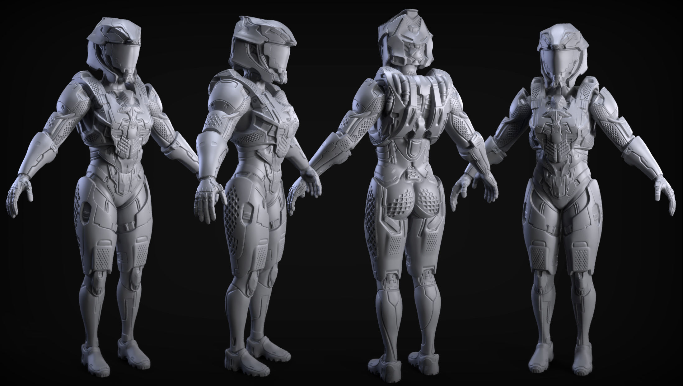 Sci-Fi Armors Sculpt Bundle 2 3D model_36