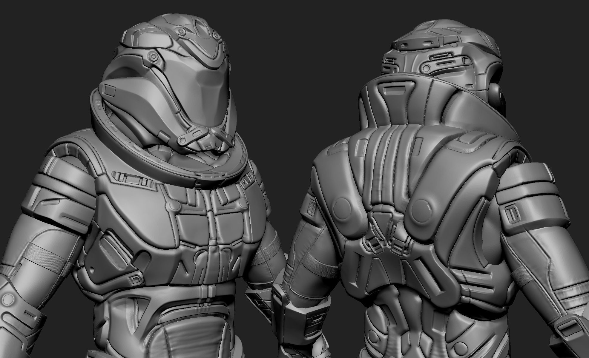 Sci-Fi Armors Sculpt Bundle 2 3D model_13