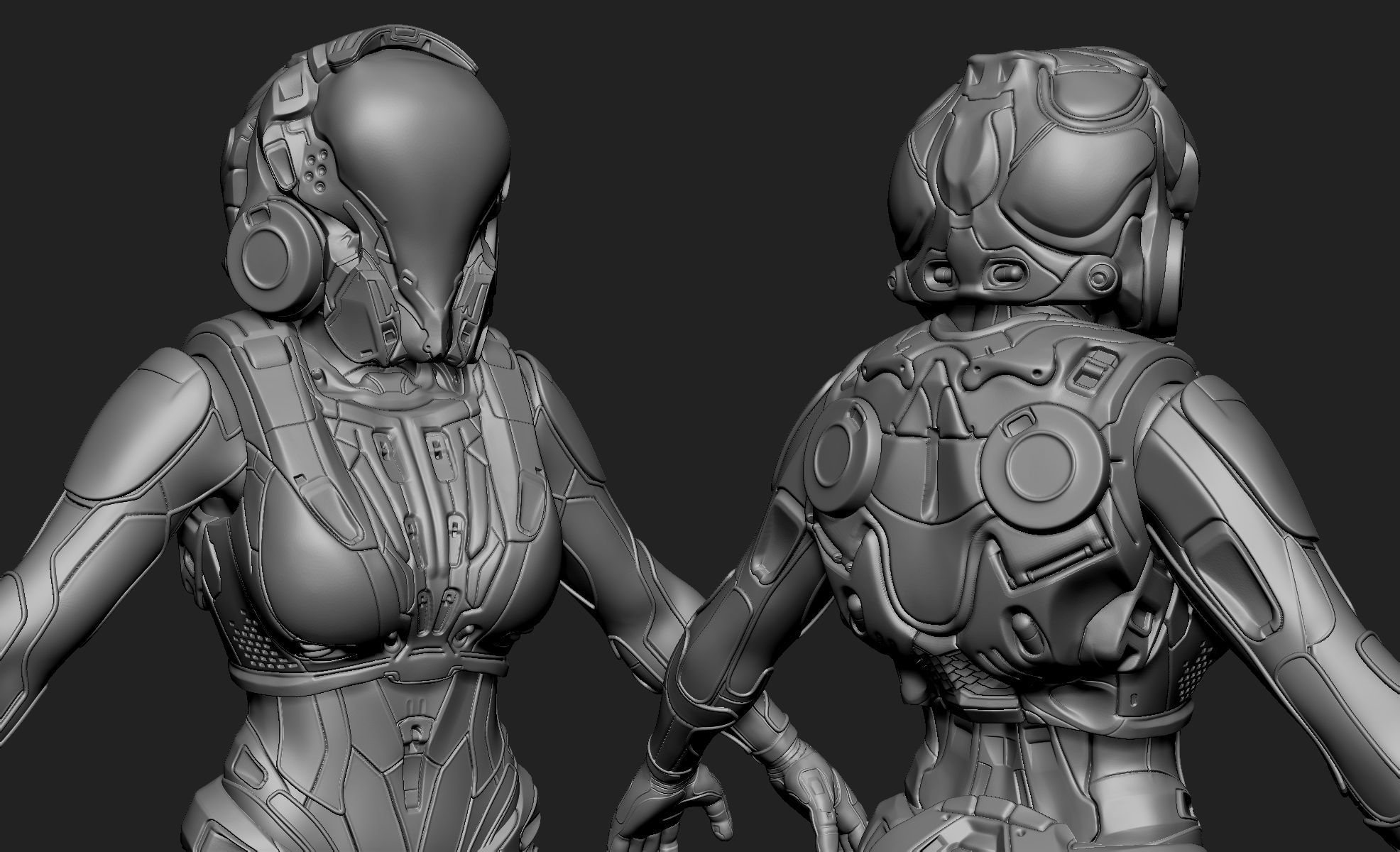 Sci-Fi Armors Sculpt Bundle 2 3D model_21