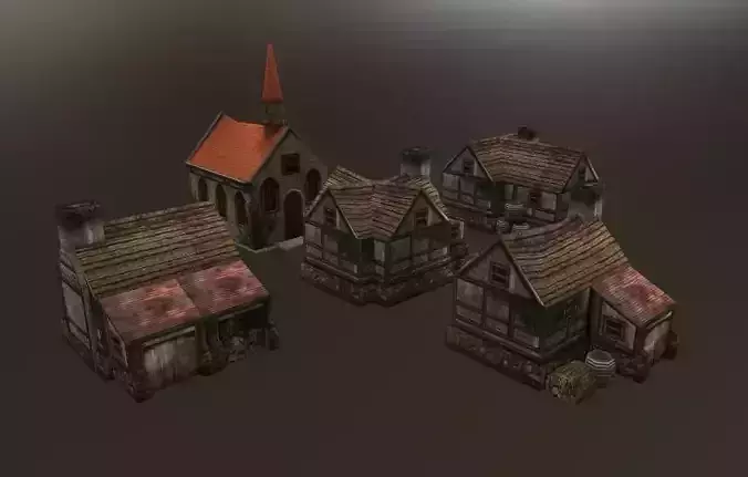 Lowpoly Medieval Houses