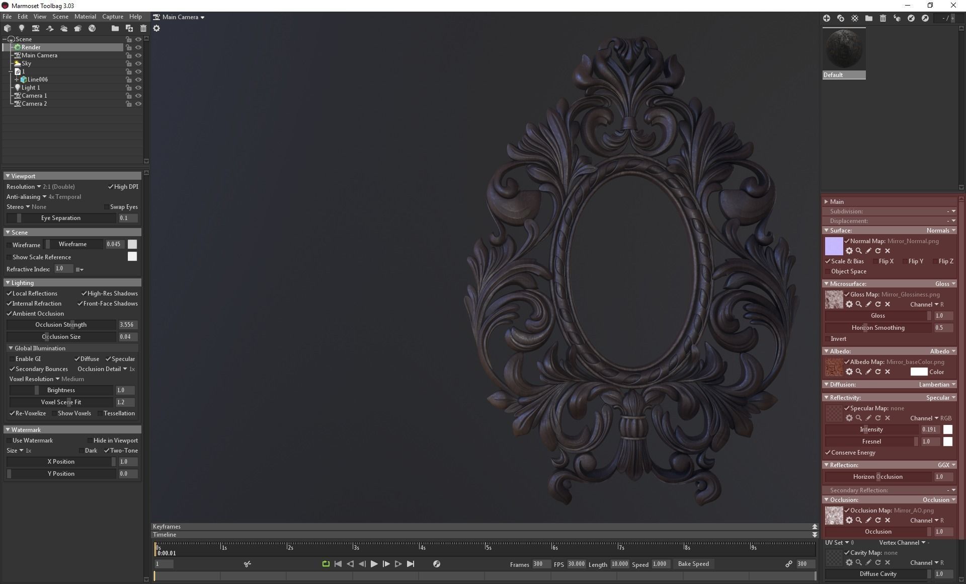 Carved Mirror Substance Painter 3D model_8