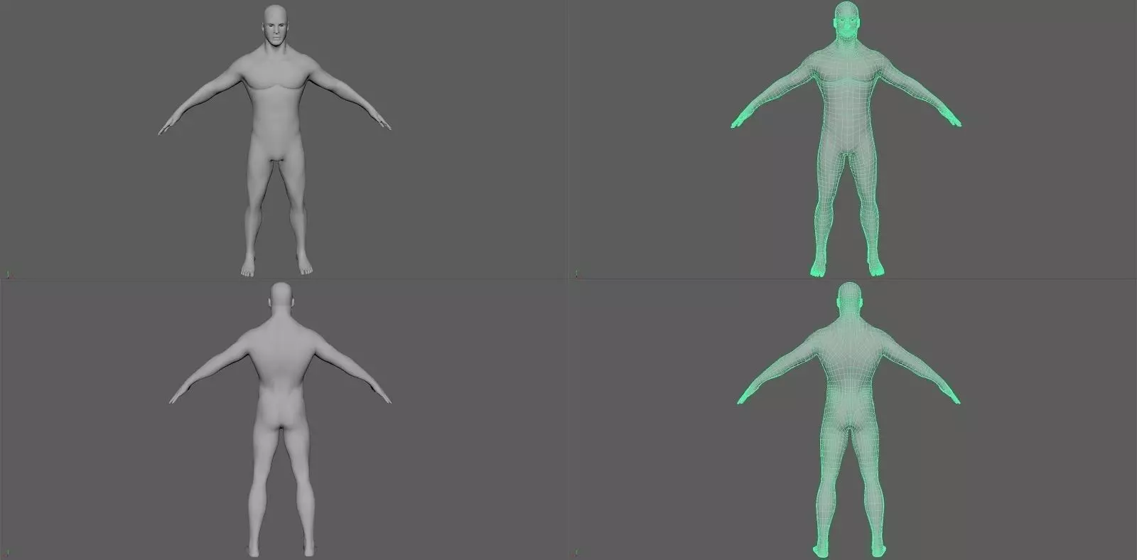 Human Character Model in Maya Low-poly 3D model_0