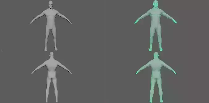 Human Character Model in Maya Low-poly 3D model