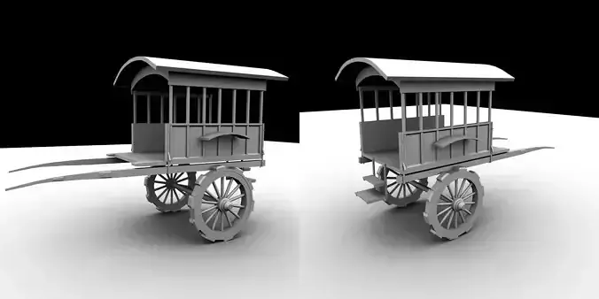 Old Rikshaw Model in Maya