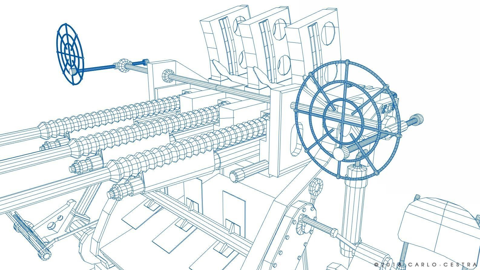 Japanese Type 96 25mm triple gun Low-poly 3D model_31