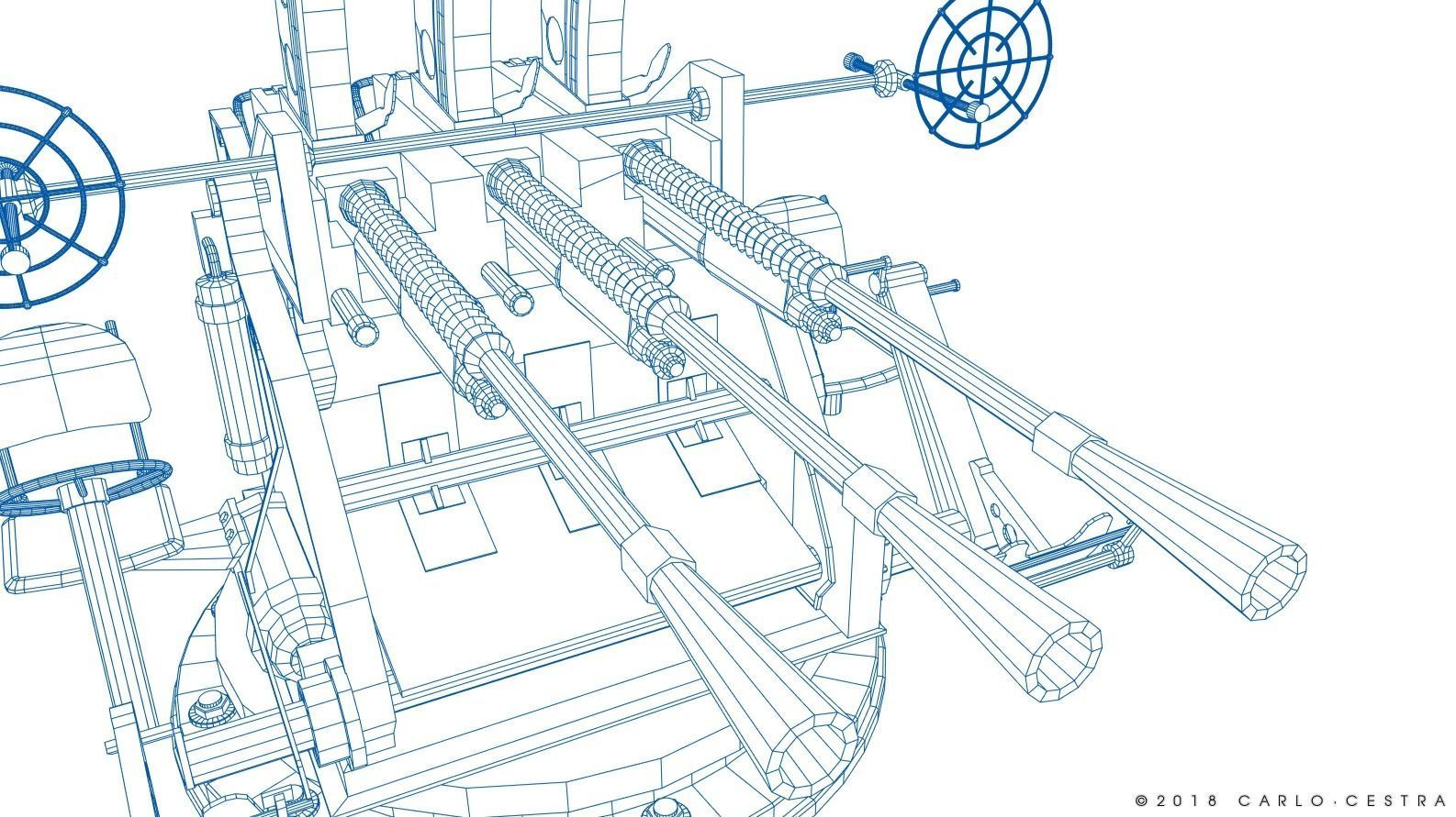 Japanese Type 96 25mm triple gun Low-poly 3D model_37