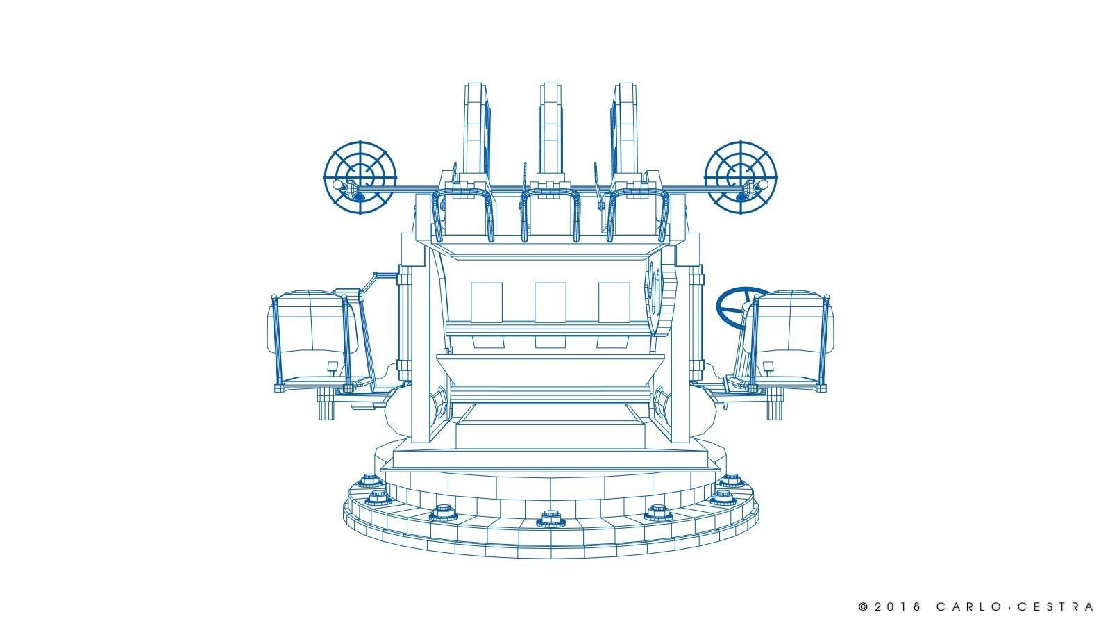 Japanese Type 96 25mm triple gun Low-poly 3D model_39