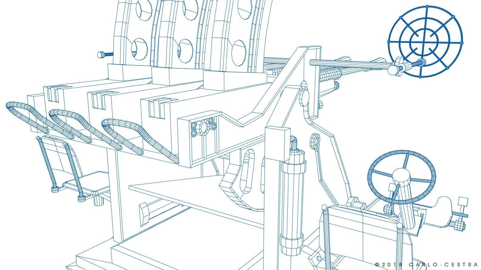 Japanese Type 96 25mm triple gun Low-poly 3D model_41