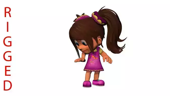 Cartoon rigged girl