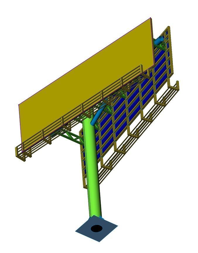 Billboard 15x5 two side 3D model_4
