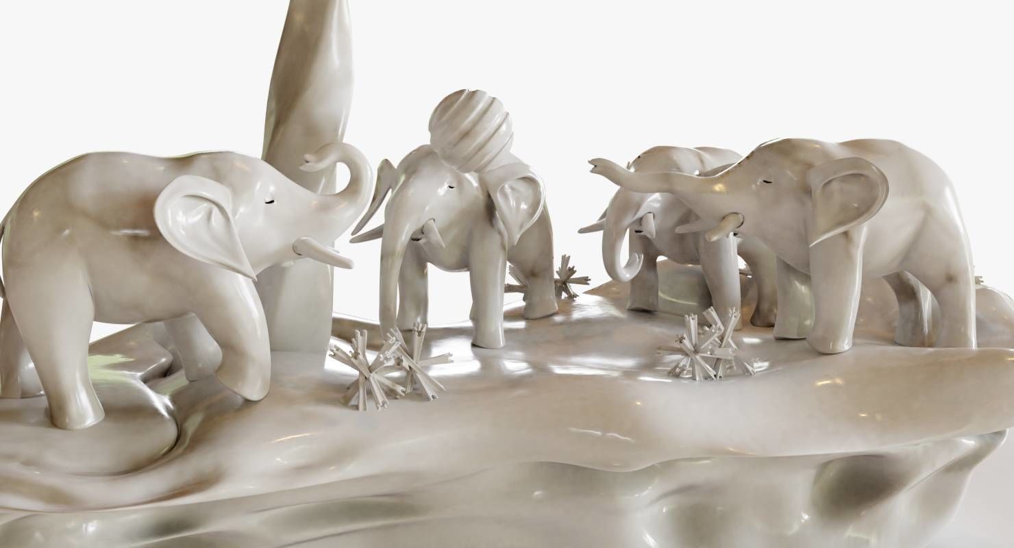 Elephants Play  3D model_8