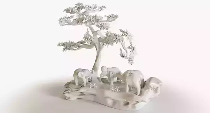 Elephants Play  3D model