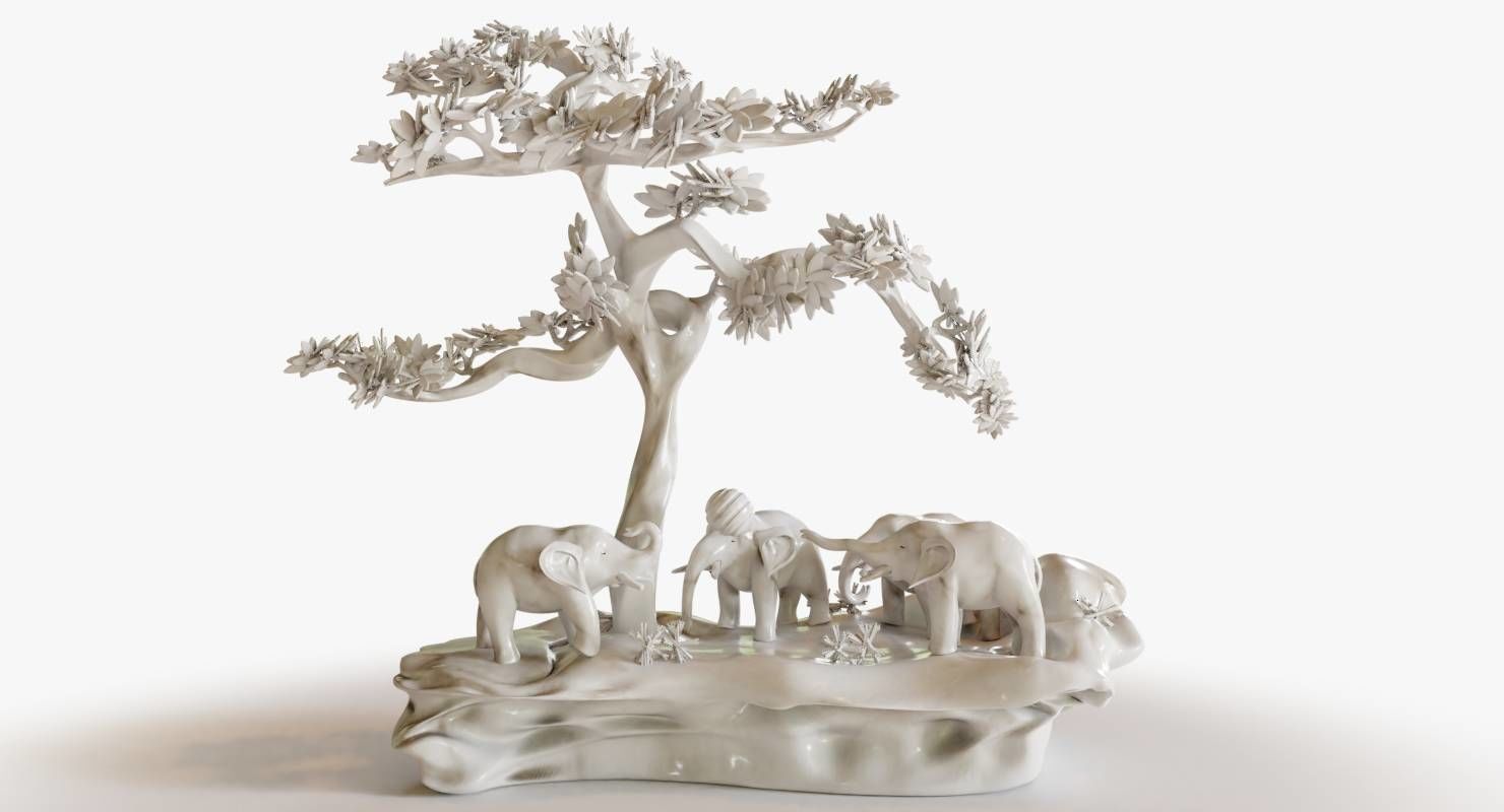 Elephants Play  3D model_7