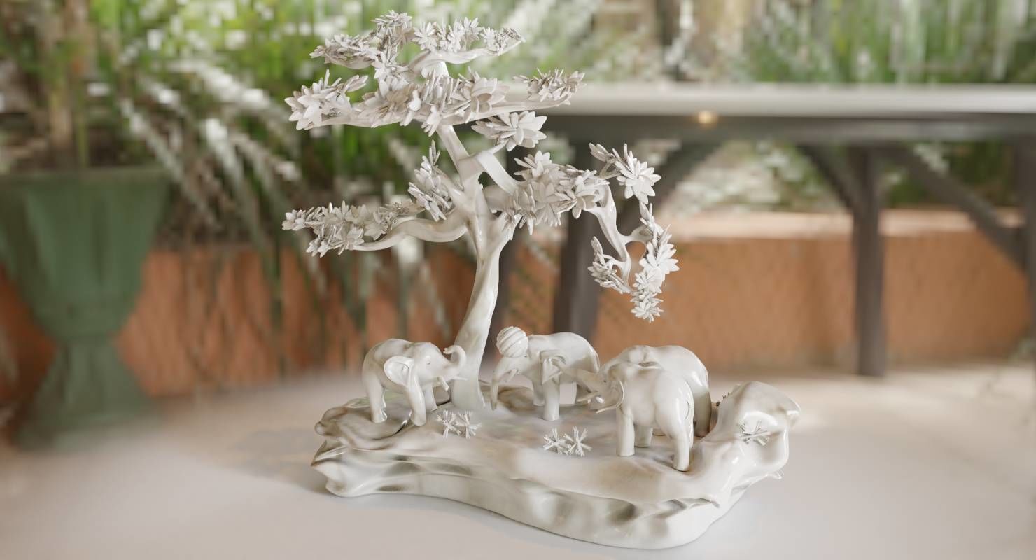 Elephants Play  3D model_1