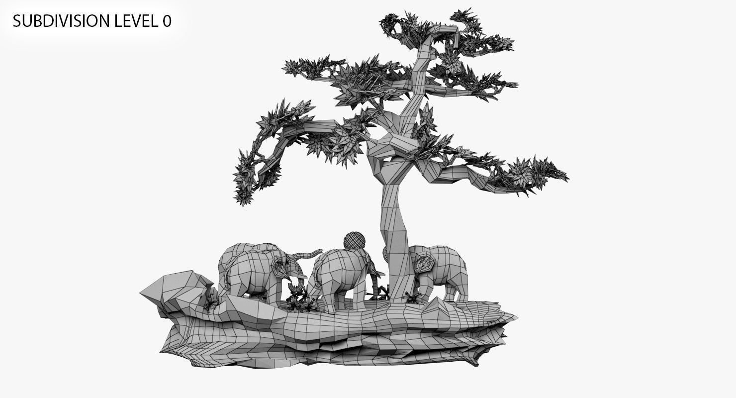 Elephants Play  3D model_15