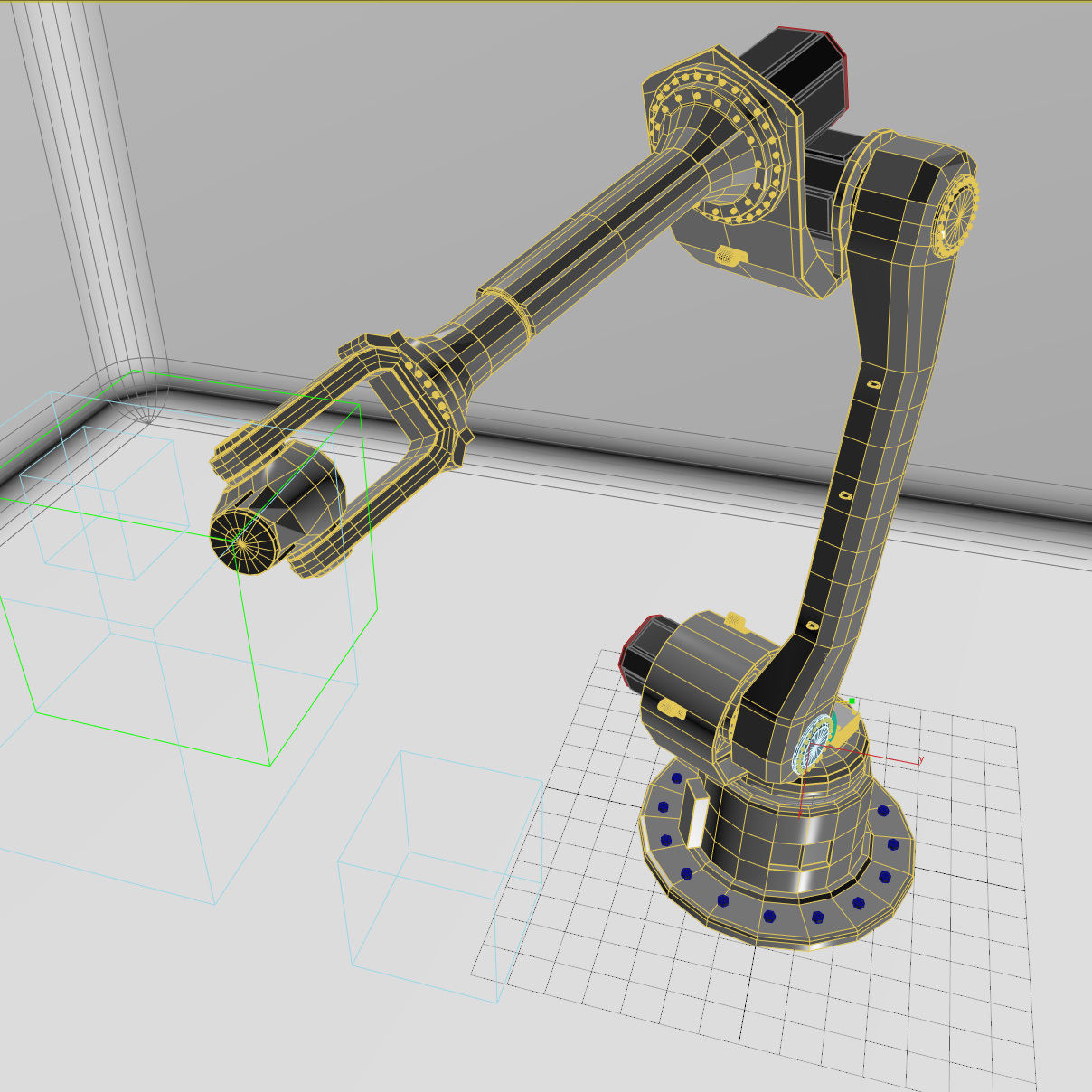 Rigged Robotic arm  3D model_7