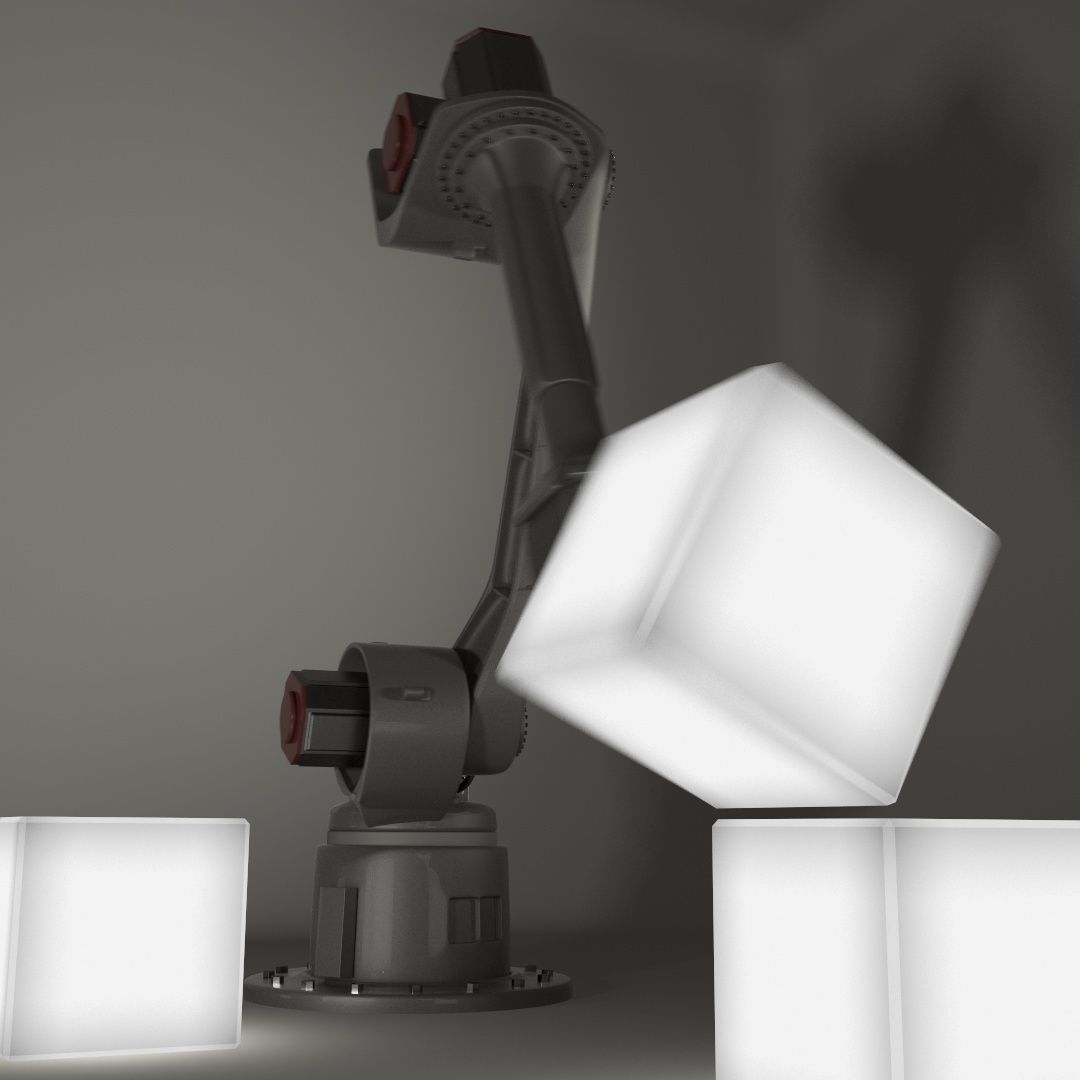 Rigged Robotic arm  3D model_3