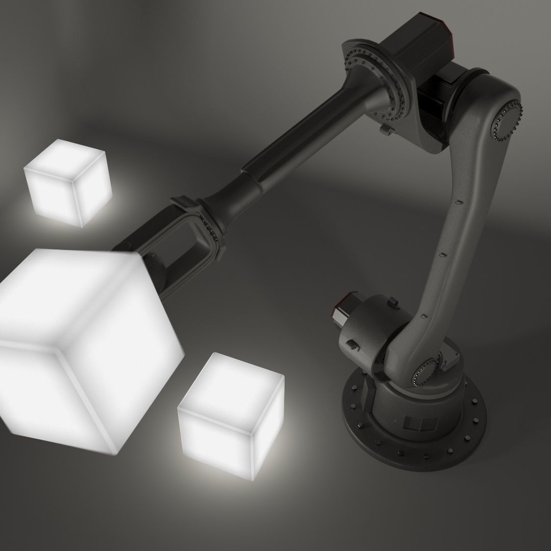 Rigged Robotic arm  3D model_1