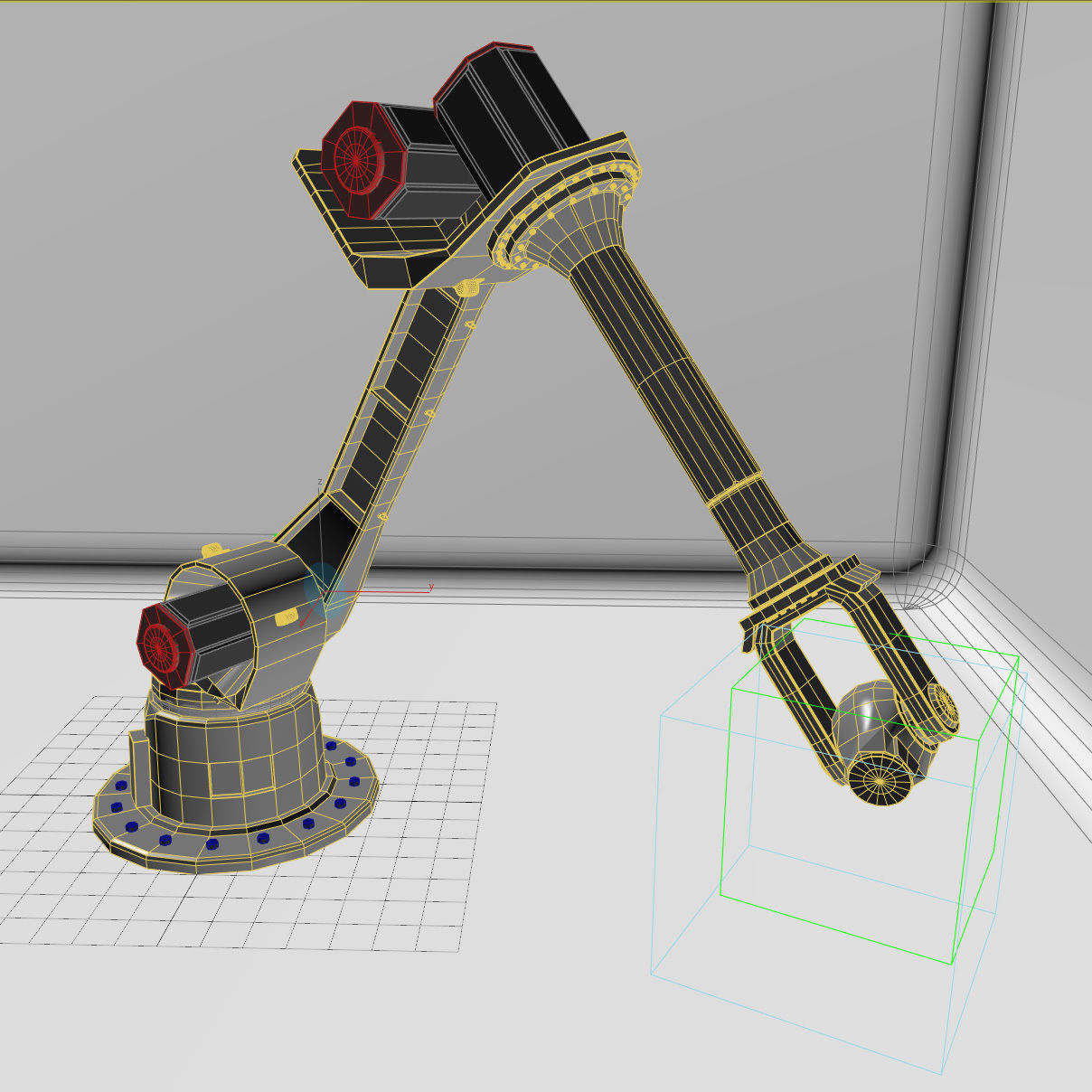 Rigged Robotic arm  3D model_6