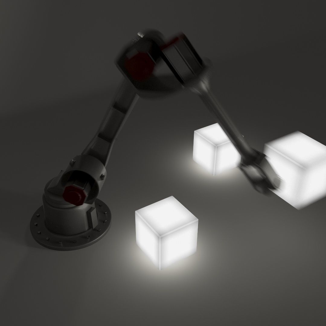 Rigged Robotic arm  3D model_4