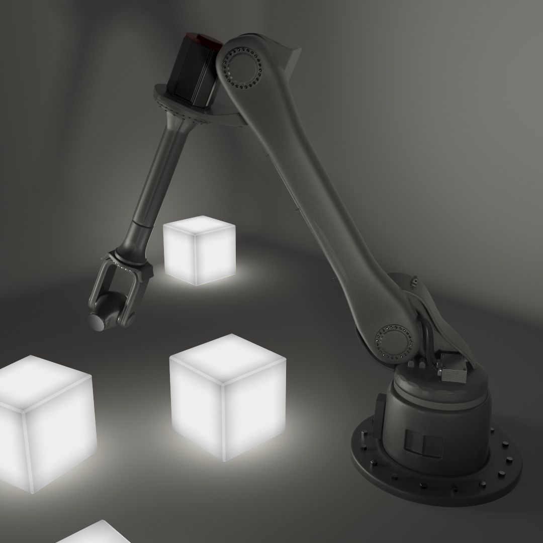 Rigged Robotic arm  3D model_2