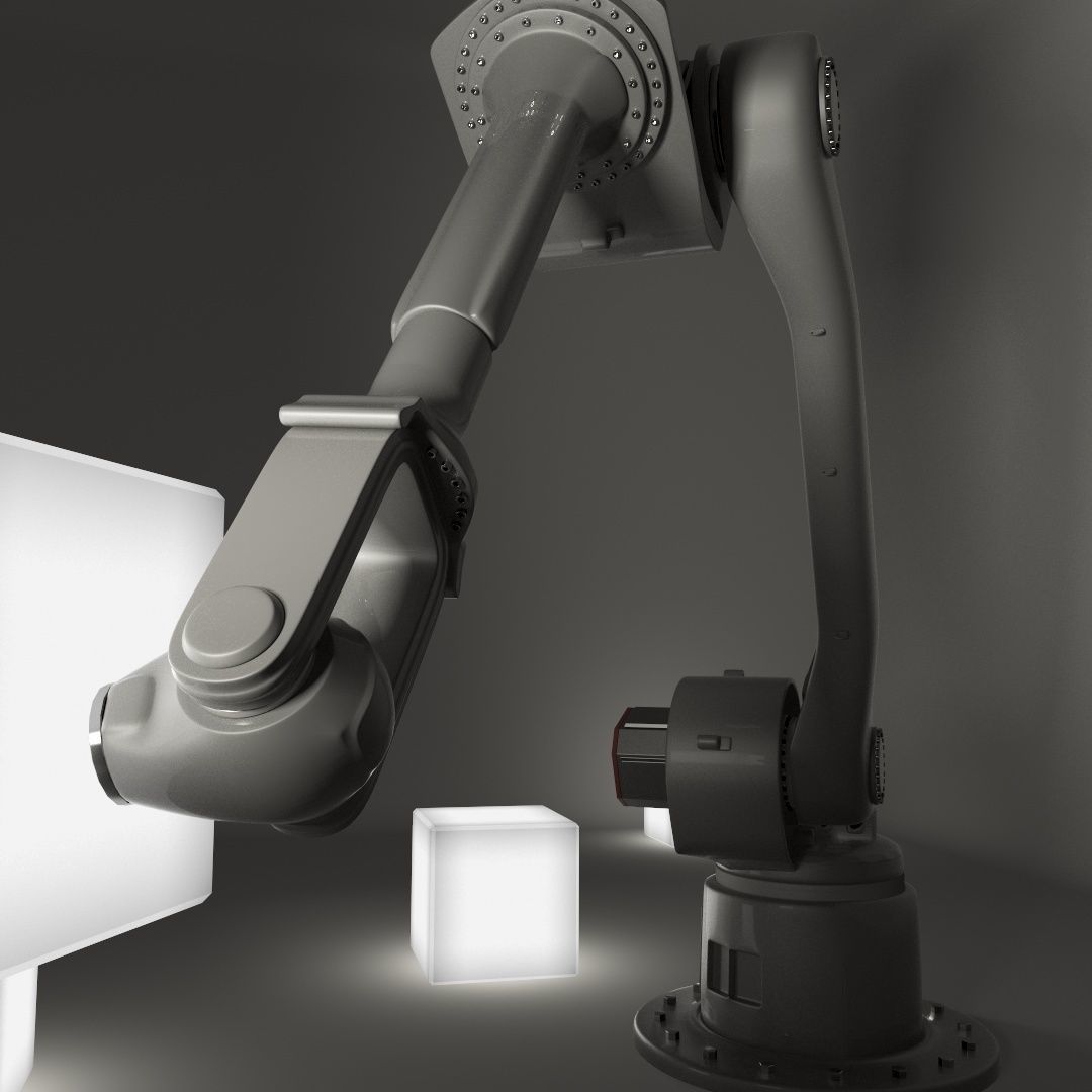 Rigged Robotic arm  3D model_5