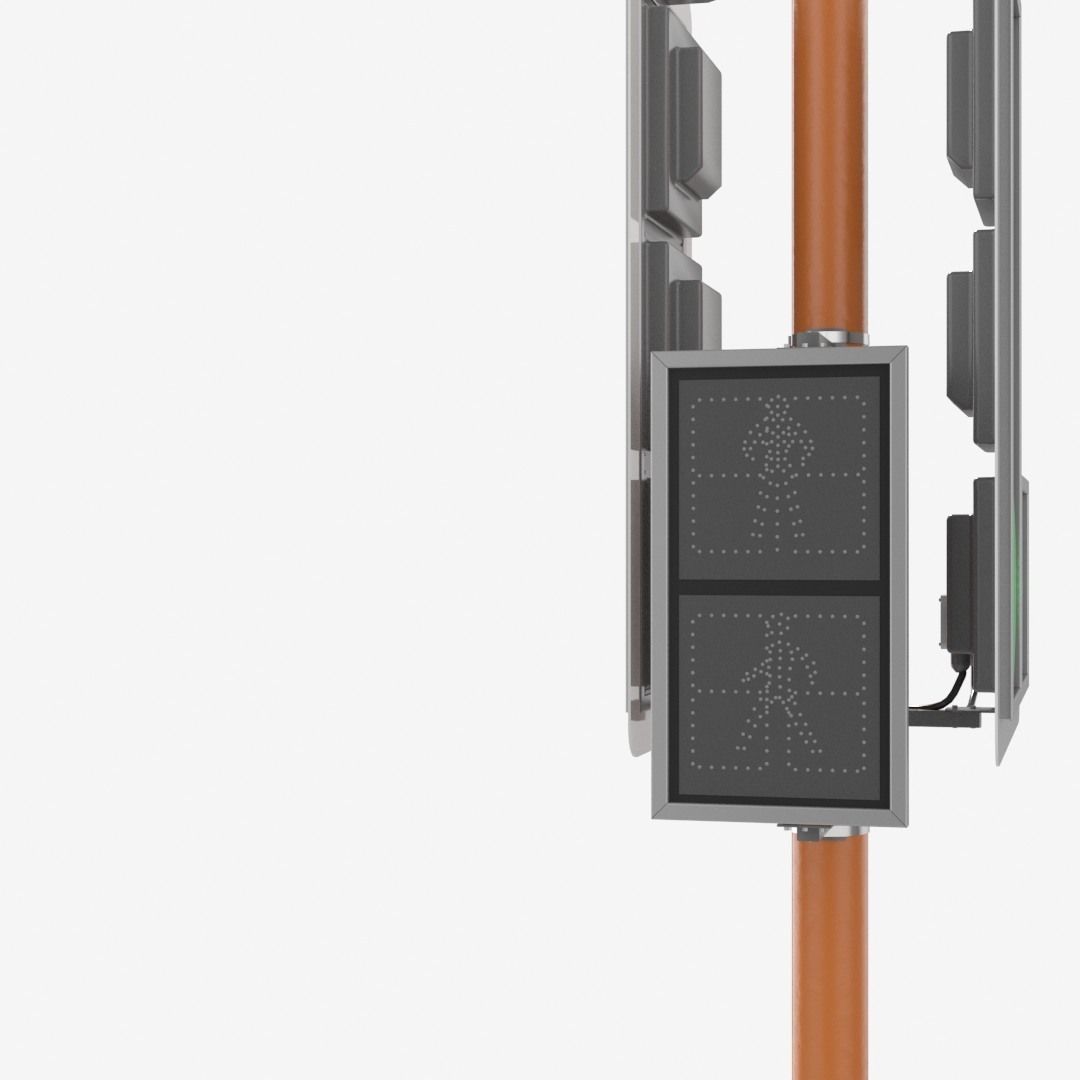 LED Traffic Light Low-poly 3D model_5