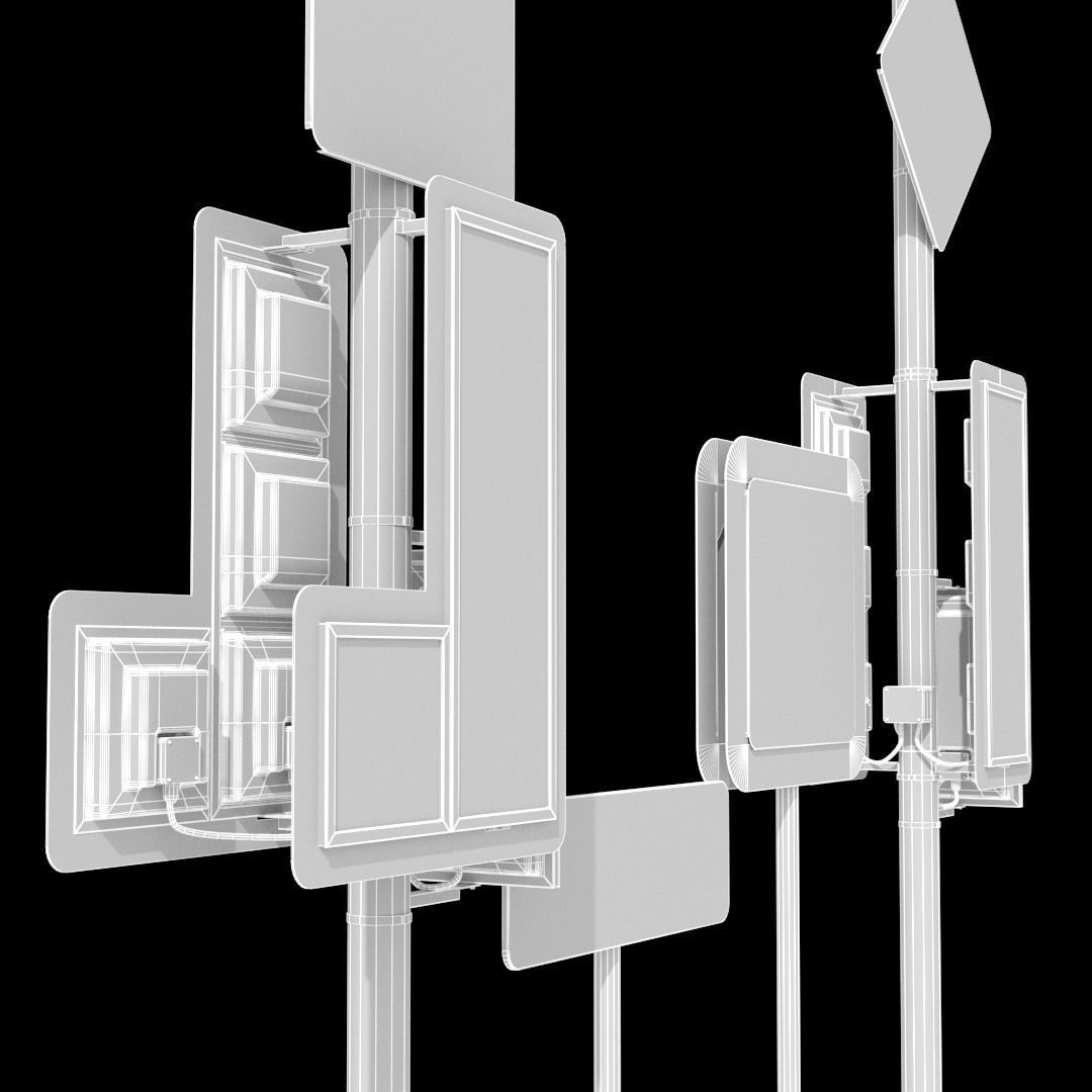LED Traffic Light Low-poly 3D model_7