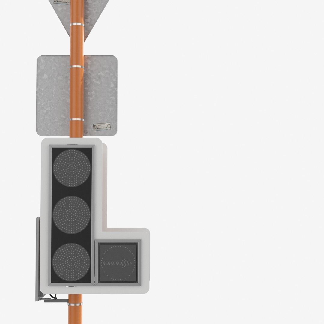 LED Traffic Light Low-poly 3D model_3