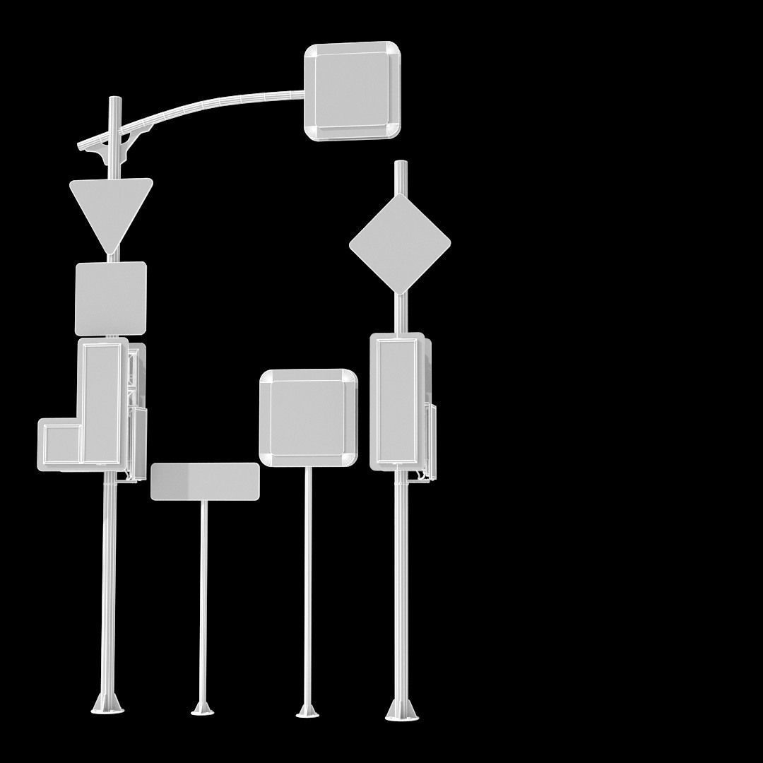 LED Traffic Light Low-poly 3D model_6