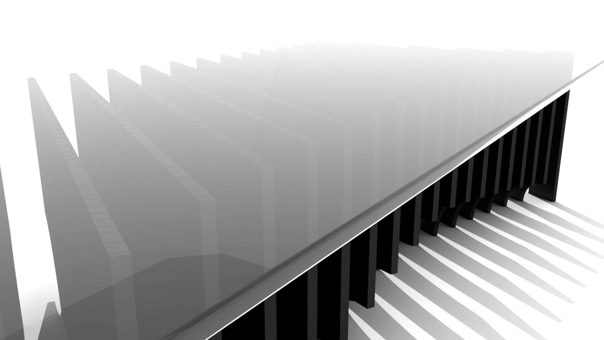 Modern Cross Section Coffee Table Low-poly 3D model_7