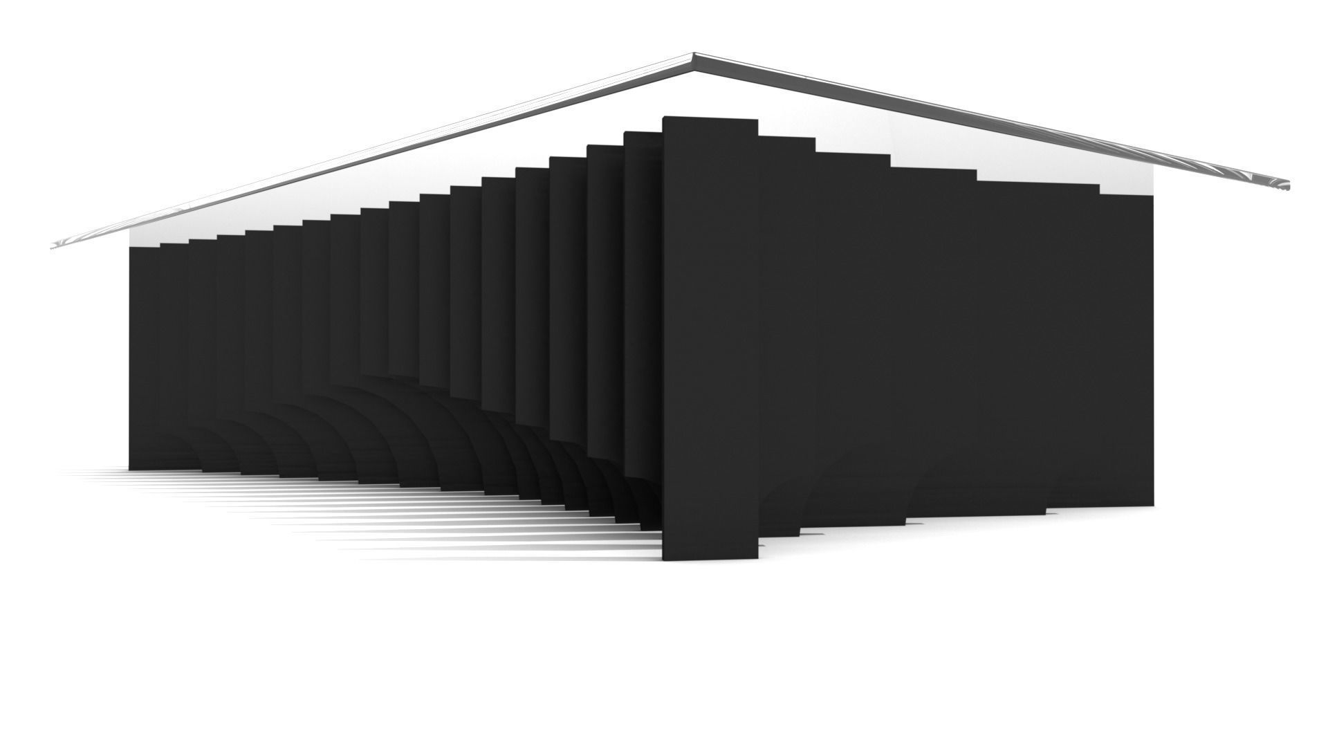 Modern Cross Section Coffee Table Low-poly 3D model_5