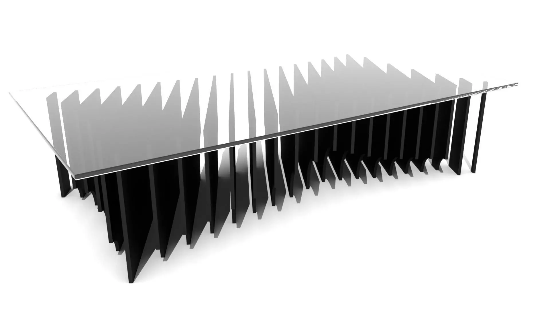 Modern Cross Section Coffee Table Low-poly 3D model_0