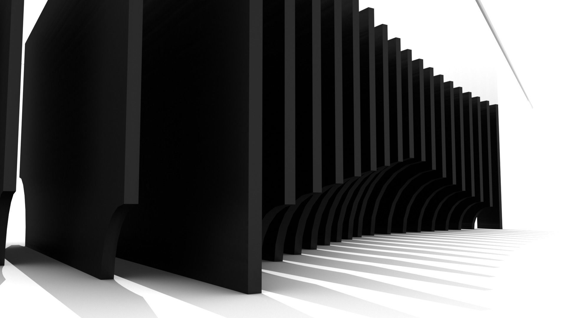 Modern Cross Section Coffee Table Low-poly 3D model_4