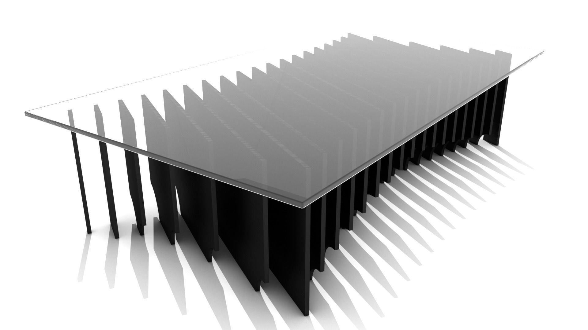 Modern Cross Section Coffee Table Low-poly 3D model_2